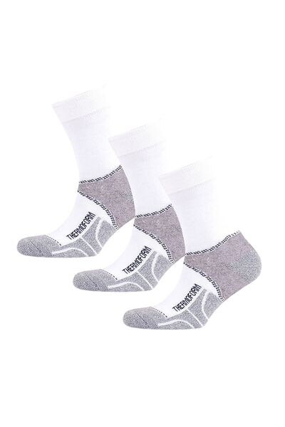 THERMOFORM Unisex Walking Long Socks White 3 Pack