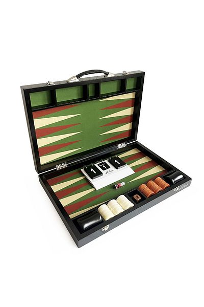 Helena Wood Art Tournament Size Backgammon Fabric Floor 57x75cm Green Tan Wooden Vido