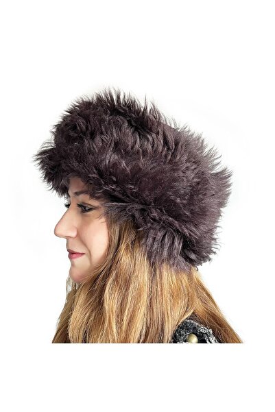 Shark Anatolia Handmade 100% Wool Plum Fur Women's Real Leather Börk Hat