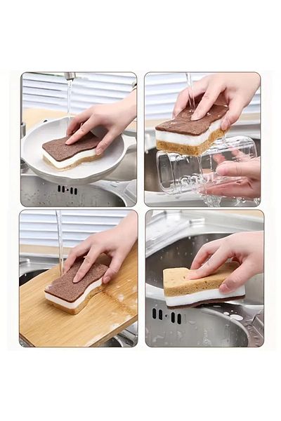 Mucha 5Pcs Extra Durable 3 Layer Anti-Scratch Sponge Dish Bathroom Kitchen Floor Cleaning Sponge