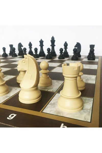 Star Oyun Star Polyester Coated Mother of Pearl Chess Set 54x54 Cm