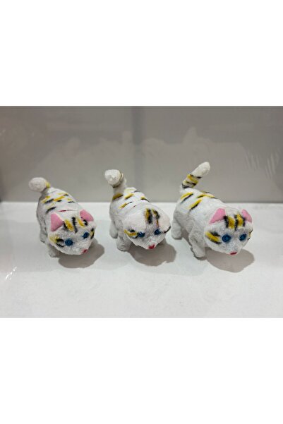YUMURCAKTOYS Kedi Yürüyen Havlayan Gözleri Işıklı Sesli Peluş Oyuncak Hayvan Asortili