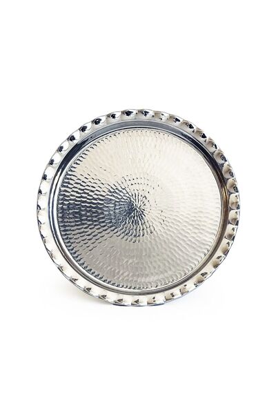 Shark Anatolia 34 Cm Nickel - Copper Round Presentation Tray, Stole Hand Tattoo