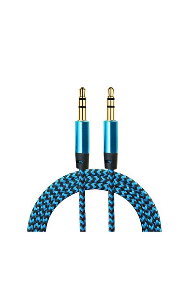 Diwu كابل Aux ستيريو 3.5 ملم محبوك للبيانات باللون الأزرق