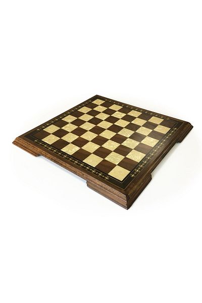 Helena Wood Art Solid Walnut Pearlescent Chess Table 42 Cm