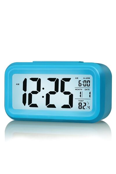 Diwu Mavi Optik Masaüstü Saat Takvim ve Termometre Çok Fonksiyonlu Dekorasyon