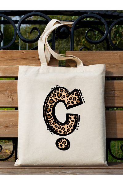 Cemira Leopard Letter C με μοτίβο, Y2 Pinterest ρετρό υφασμάτινη τσάντα τσάντα, τσάντα δώρου
