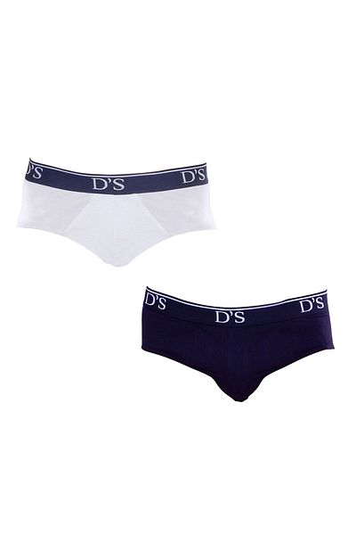 D'S Damat طقم رياضي عصري مكون من قطعتين للرجال باللون الأزرق الداكن والأبيض