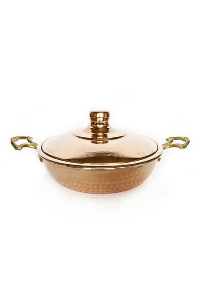Shark Anatolian Hand Forged Copper Pan with Lid 18cm