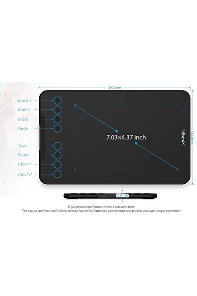 XP-Pen Deco Mini7 Grafik Tablet Android Windows Ios