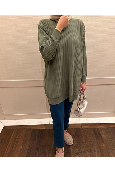 STİLZERAFET Cold Knitwear 90 cm Tunic - Soft and High Quality, Loose Sweater, Suitable for 38-48