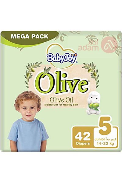 BabyJoy Olive Tape Diaper, Size 5, Junior, 14-23 Kg, Mega Pack, 42 Diapers