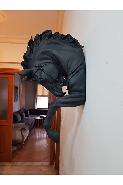 Tual Hobi Sanat Dekoromi Dekoratif Duvar At Kafası Aplik (48CMX28CM)