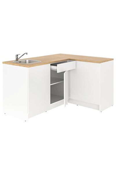 IKEA KNOXHULT, köşe mutfak dolabı kombinasyonu, beyaz, 183x122x91 cm