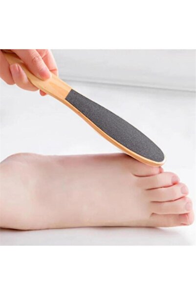omilife 2 Yönlü Tahta Topuk Törpüsü Ayak Bakım Törpüsü Nasır Temizleyici Çift Taraflı İpli Törpü