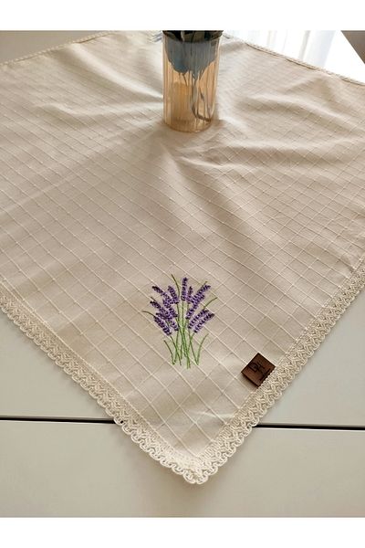 denizli hatırası Față de masă Buldan Monica Țesătură Autentică Lavandă Brodat 85x85 Cm