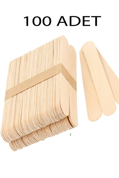 everart 100 Adet Ahşap Büyük Geniş Dil Çubuğu Abeslang Dondurma Dil Basma Ağda Çubuğu