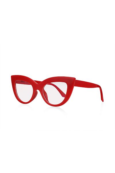 Kinary Red Shiny Cat Eye 1011 Model Women's Sunglasses