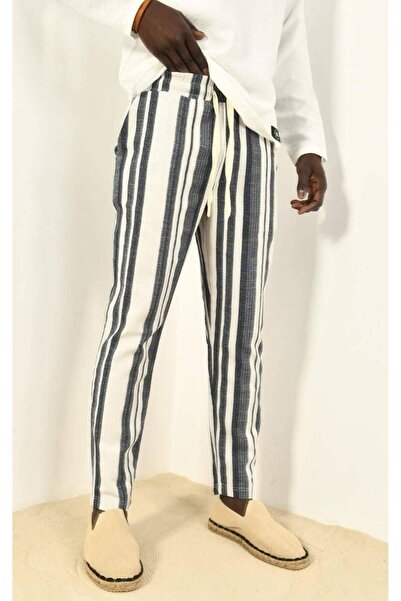 DAVID&GERENZO Чоловічі смугасті лляні штани