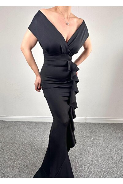 by eymen design ΦΟΡΕΜΑ ΝΥΧΤΕΡΙΝΟ ΦΟΡΕΜΑ SCUBA RUFFED DETAIL