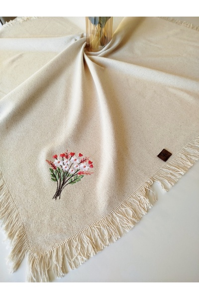 denizli hatırası Buldan Cendere Fabric Authentic Embroidered 105X105 cm Tablecloth