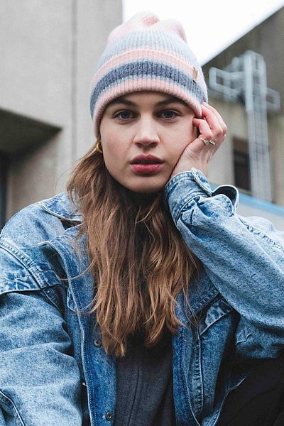 Nordbron Pink Knitwear Women's Felony - Beanie Logo Detailed, Soft Acrylic, Colorful Winter Design