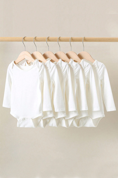 bebetospik 100% Cotton Long Sleeve Soft Texture Bodysuit