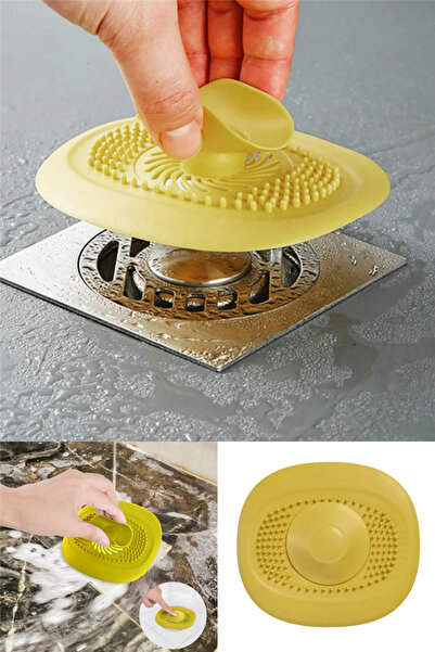 omilife قطعتان من استنزاف حوض السيليكون - سدادة ومضادة للرائحة باللون الأصفر