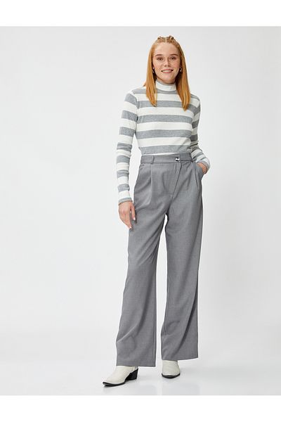Koton Hose mit weitem Bein und Taillendetail