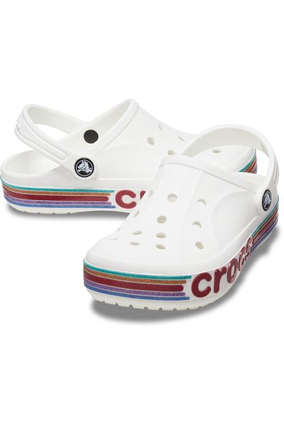 Crocs Rainbow Glitter CLG T Slippers - Children's White Casual Style209731_100