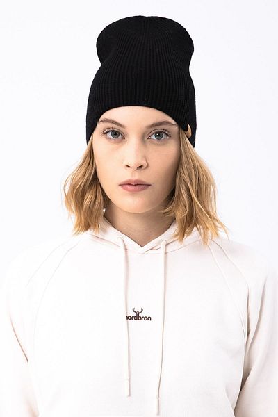 Nordbron Women's Black Soft Beret Knitwear Colorful Plain Patterned Basic Acrylic Logo Detailed Winter Stretchy Viola