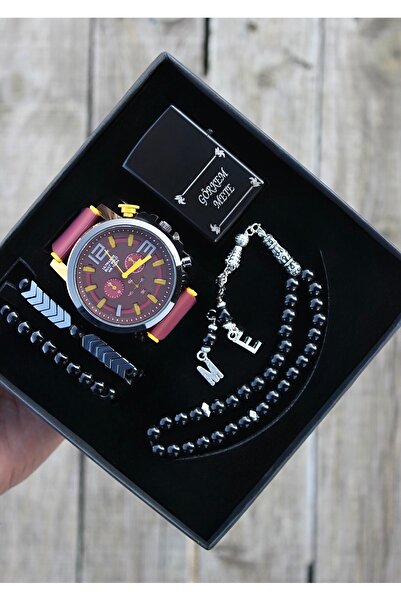 wesscollection Erkek Kol Saati Çakmak Tesbih ve Bileklik Seti