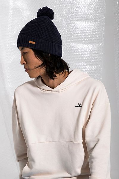 Nordbron Navy Blue Beret Knitwear - Soft Colored, Plain Logo Detailed Basic Grace Ribbed