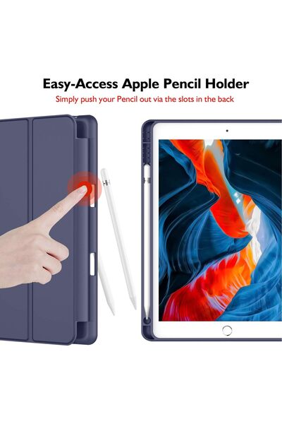 NEONI iPad 10.2-inch Case for 9th/8th/7th Gen with Pencil Holder, Soft Silicon, Auto Wake/Sleep Cover