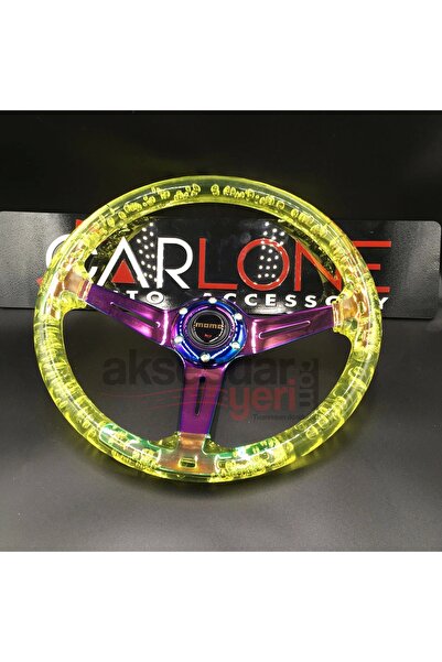 carlone Şeffaf Sarı Direksiyon Momo 35cm Kabarcıklı Direksiyon  A+ Süper Ürün