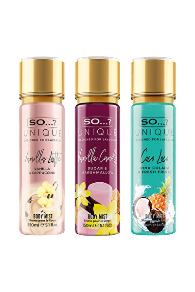 So Fragrance So...? Unique Vanilla Latte, Vanilla Candy, Coco Loco Vücut Spre...