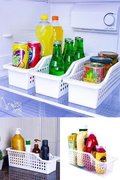 omilife Plastic Storage Box - Multi-Purpose In-Cabinet Organizer, 34 * 13 Basket