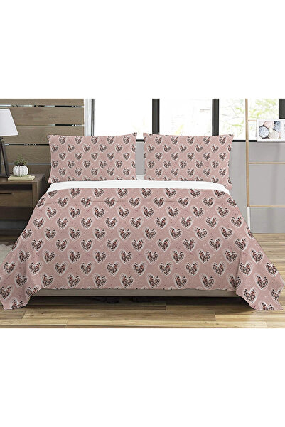 Evmila Πικέ διπλού μεγέθους με σχέδιο καρδιάς και στάμπα (200x220 εκ.)