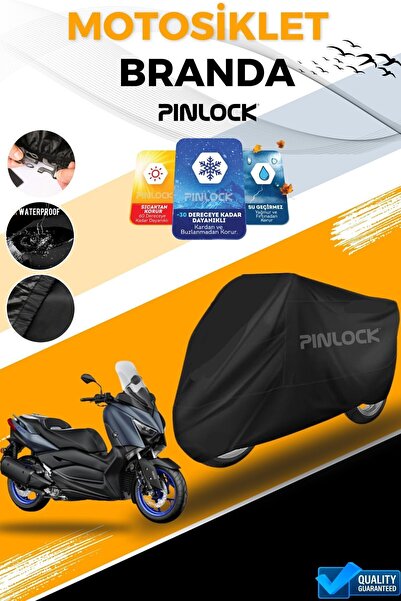 pinlock YAMAHA XMAX (ARKA ÇANTA UYUMLU) Su Geçirmez Siyah Motosiklet Brandası...