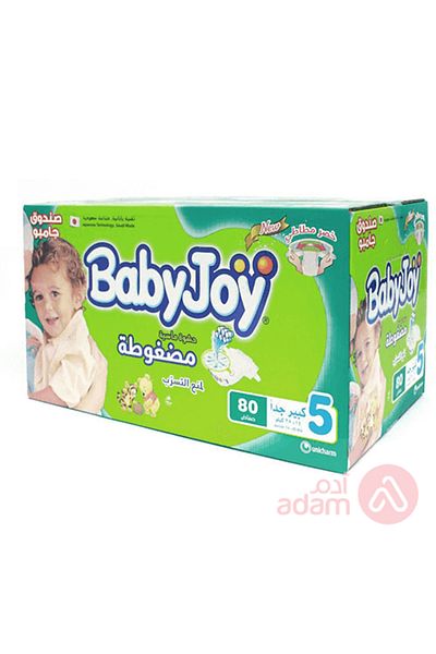 BabyJoy Compressed Diamond Pad, Size 5, Junior, 14-25 kg, Jumbo Box, 80 Diapers