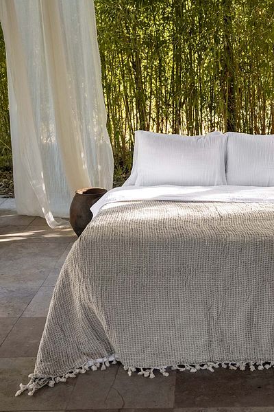 Barine Flax Linen Bedspread Natural 220X260