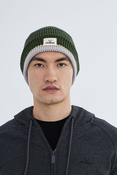 Nordbron Olive Green Men's Knitwear Beret - Stretchy and Soft, Basic Dabbs with Winter Logo