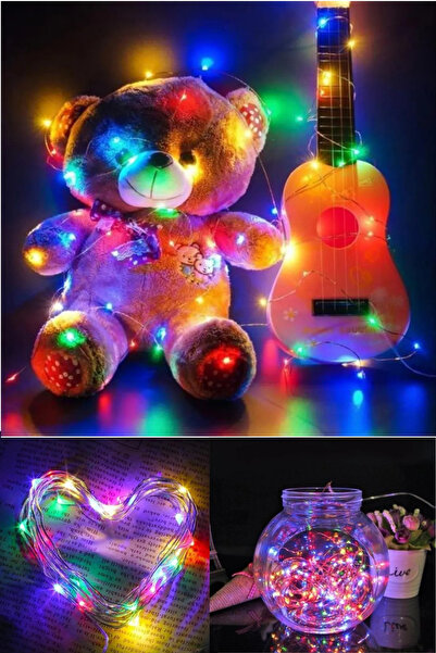 omilife Pilli Yılbaşı Çam Ağacı Ev Süsleme Ledi  3m 28 Adet Ledli Işıklandırm...