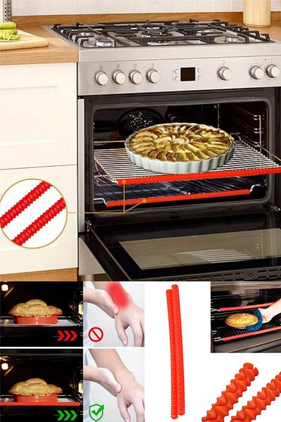 omilife Heat Resistant Silicone Grill Oven Protector Anti-Burning Edge Protector Silicone 4 Pieces