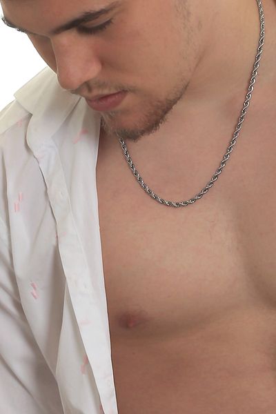 LABALABA Men's Twisted Chain Steel Necklace