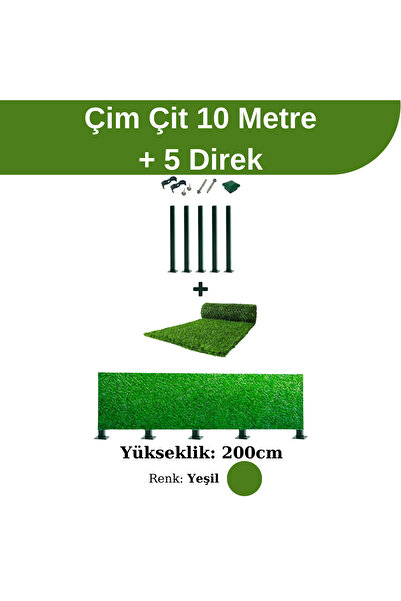 Telfence Çim Çit 200 Cm + 5 Direk Avantaj Paketi (10 Metre)