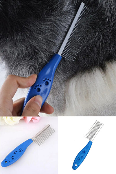 omilife Kedi Köpek Tüy Açıcı Tarak Bit Tarağı Mavi Kedi Köpek Bit Tarağı