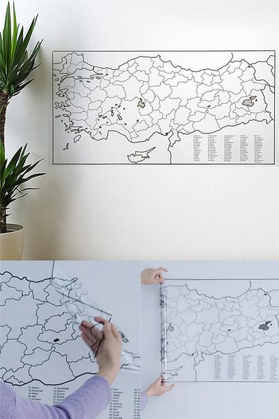 omilife Smart Static Holding - Refillable Adhesive Free Practical Turkey Map 110