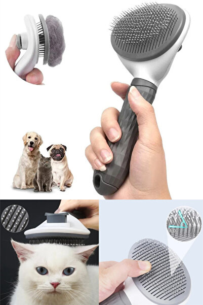 omilife فرشاة عملية للقطط والكلاب - تنظيف تلقائي، مشط للحيوانات الأليفة مزود ...