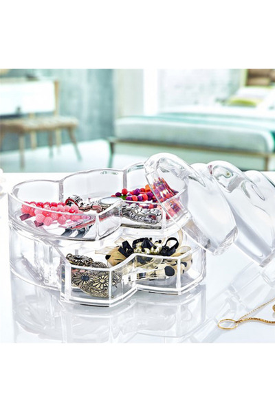 omilife صندوق مجوهرات بغطاء على شكل قلب، حل تخزين المجوهرات مع غطاء للمجوهرات...